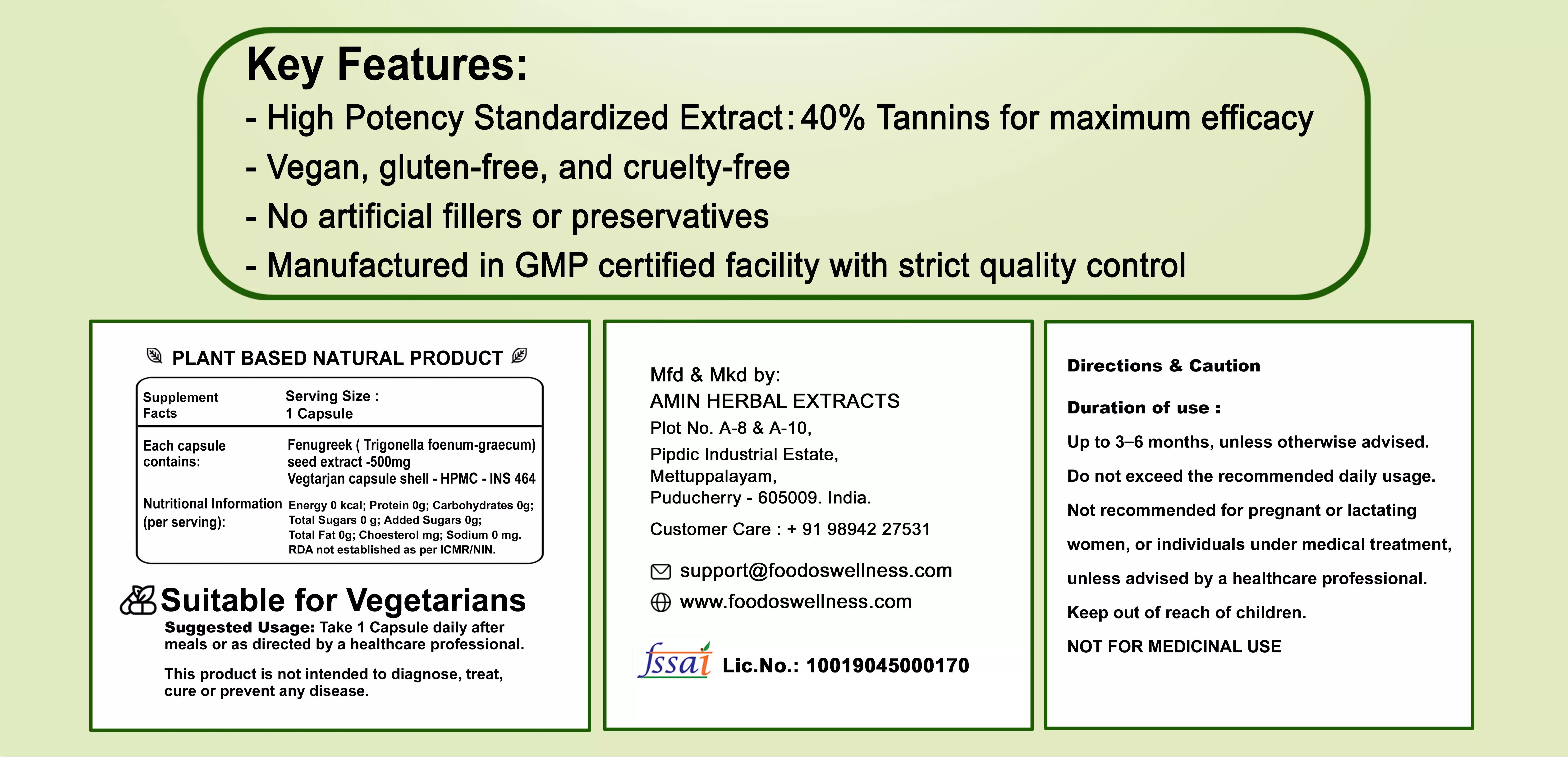 Fenugreek Extract Capsules custom image