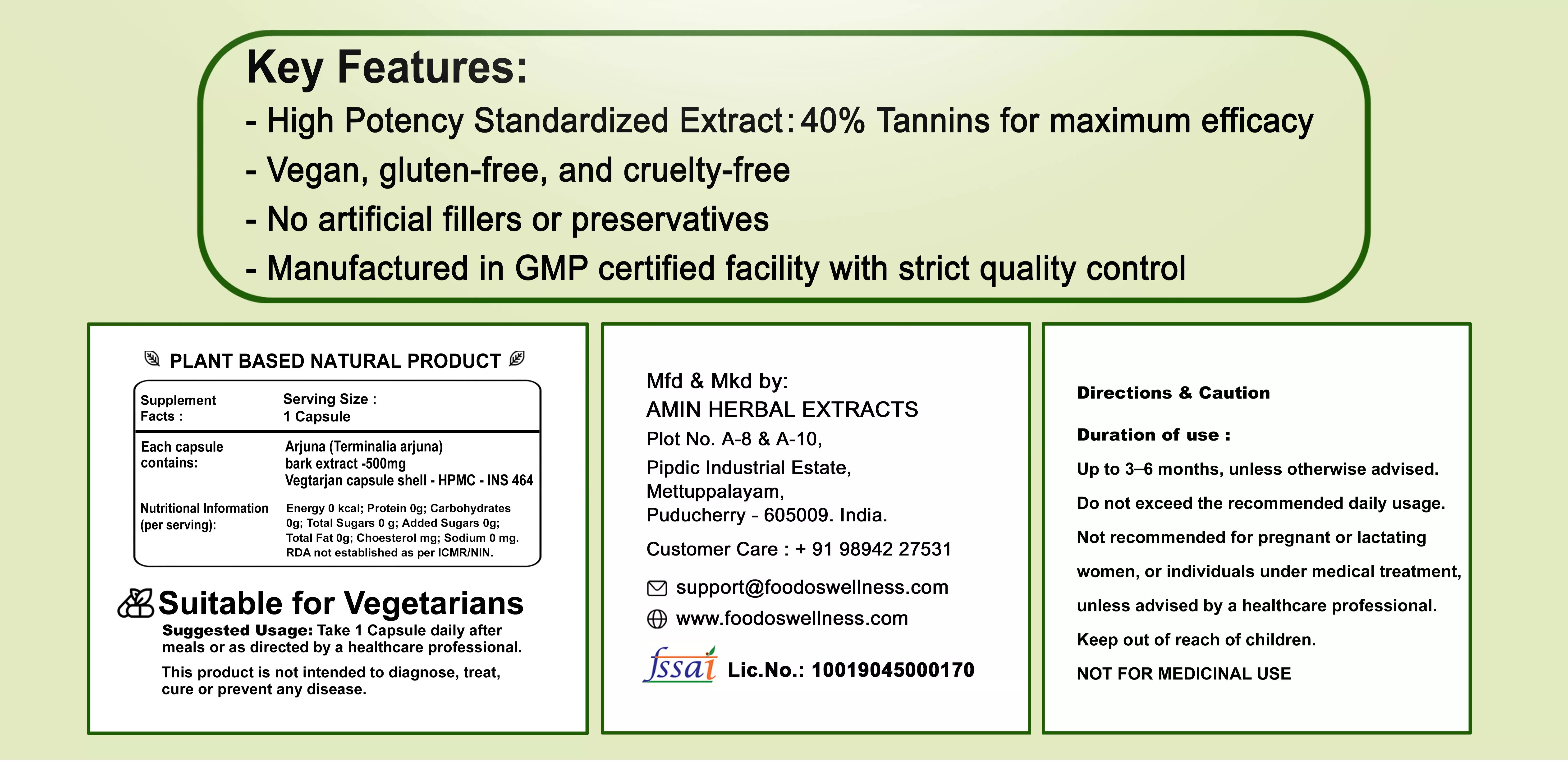 Arjuna Bark Extract Capsules custom image