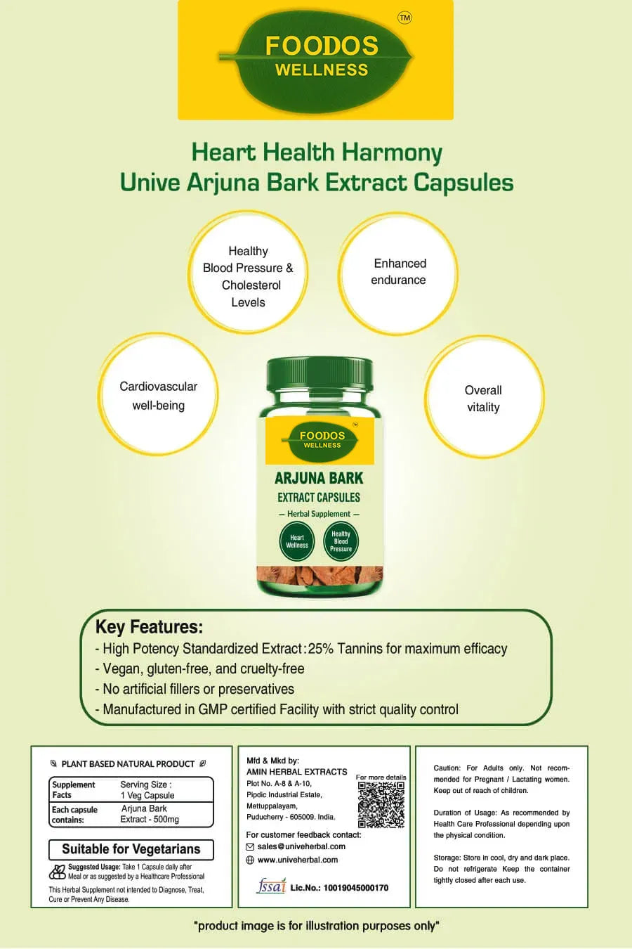 Arjuna Bark Extract Capsules custom image