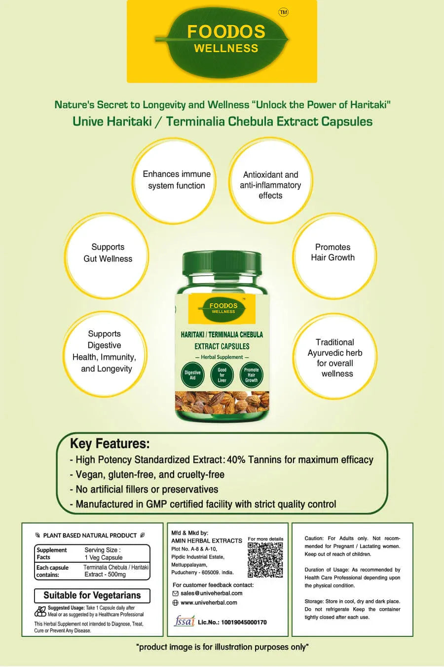 Haritaki / Terminalia Chebula Extract Capsules custom image